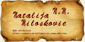 Natalija Milošković vizit kartica